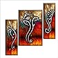 SAF 6MM Ganesha Set of 3 Panel Digital Reprint 12 inch x 18 inch Painting SANFJM1004