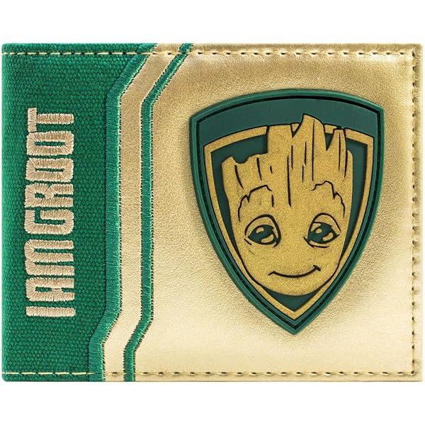 Marvel Geldbeutel Mit Schlüsselanhänger | Herren-Portemonnaie Mit ID-Fach | Beige Groot Design