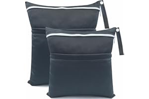 CHEESANHERR Płócienne torby na pieluchy, 2 szt. torby na mokre suche torby na pieluchy materiałowe, torba do przewijania, organizer z podwójnym zamkiem błyskawicznym, wodoodporny, zmywalny,