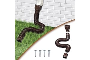 MOKERNALI Extensor de Canalón, Extensiones de Bajante de Canalón de Lluvia, 20 pulgadas a 59 pulgadas, con Buena Elasticidad, Extensión para Drenaje de Agua de Lluvia, para Canalón Extensible (Marrón)