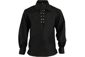 HAMILTON KILTS Écossais Jacobite Jacobean Ghillie Chemise Highland Montagnes pour Pirate Robe Kilt,