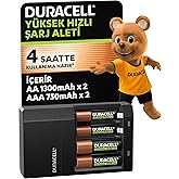 DURACELL CEF 14 Pil Şarj Cihazı + Şarj Edilebilir AA ve AAA Pil 2'şer adet | Şarj Edilebilir AA ve AAA Pil (2'şer adet)