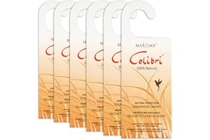 Birsppy Hangerworld - 6 Cedarwood Colibrì Hanging Wardrobe Sachets Anti-Moth Clothes Protection Wool Protector
