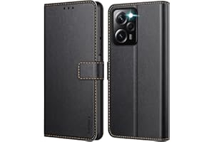 Ganbary Funda Compatible con Xiaomi Poco X5 Pro/Xiaomi Redmi Note 12 Pro, Funda Tapa Libro Movil Carcasa PU Cuero Funda [Protección Completa] [Ranura Tarjeta][Función Soporte], Negro