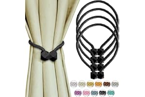 Yazikisa Schwarz Magnetische Vorhang Raffhalter 4 Stück Gardinenhalter Schnallen für Vorhänge Drapierte Halter Magnet Europäischen Schlafzimmer Bäder Dekoration Fenster Zubehör