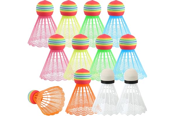 GHVACZS 12 Pièces Volant Badminton, Badminton en Plastique, Badminton Multicolore, Convient aux Sports Intérieurs et Extérieurs, à L'entraînement, au Divertissement et à l'exercice