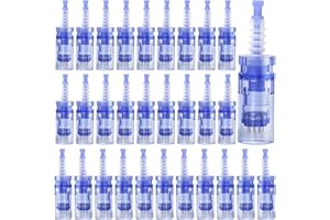 Vaileal 30 Pcs Microneedling: 12 Pins Microneedling Nadeln Ersatz Derma Pen Mikronadel, Microneedling Nadelpatronen Micro Electric Dermapen für Gerät entfernung von Akne,Narben & Fettleibigkeitsfalten