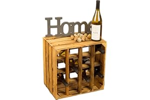 Kistenkolli Altes Land Casier à vin pour 16 bouteilles, blanc/écru/flammé, dimensions : 40 x 40 x 27 cm