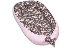 PaLulli Kuschelnest 2-seitig Babynest Babynestchen Baby Nest Nestchen Reisebett Wickelauflage Kuschelbett, Kokon Kokon für Babybett - Babys und Säuglinge, 100% Baumwolle Oeko TEX (Das Pony)