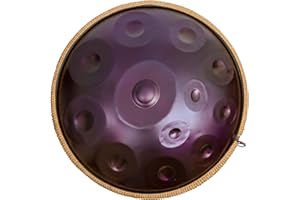 ANTETOK Purple Harmonic 440 Hz 22 Inch Handpan Steel Drum 12 Tones in D Minor Steel Tongue Drum, Harmonic Percussion for Sound Healing, Personal Meditation, Yoga, Gift for Music Lovers