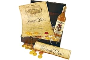 Bull & Bear Geschenkset Schatzkiste mit Captain Morgan und personalisierter Urkunde
