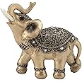 banapoy Elephant Statue, Feng Shui Good Luck Elephant Figurine Wealth Lucky Elephant Sculpture, Resin Elegant Elephant Figurine for Home Office Decoration (S)