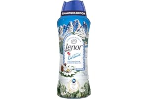 Lenor Profumatore Bucato Perle Profumate Lavatrice 495g, Champions Edition, Cortina, Stella Alpina e Muschio Bianco, Freschezza continua fino a 12 settimane nel guardaroba