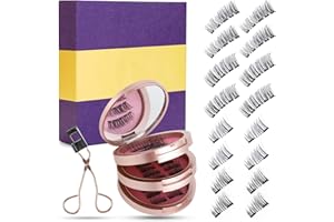 Chlffua Cils Magnetique Naturel 3d Sans Colle Pour SéCurité RéUtilisable Faux Cils Magnetique Avec Applicateur Le Maquillage Quotidien Ou Les Rencontres, Mariages, FêTes (4 Paires)