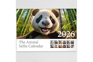 HAGUE 2026 Animal Selfie Wall Calendar Featuring Cute & Funny Images of Different Animal Selfies - Includes All UK & World Holidays & Dates Included | Perfect Christmas Calendar for Kids Home and Office