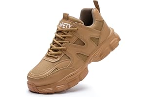 TBNOI Safety Trainers Women Safety Shoes Thick Sole Lightweight Steel Toe Cap Trainers Puncture Proof Ladies Work Trainers for Hazardous Workplace UK Size 3-7