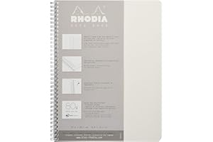 RHODIA 193101C - Spiral Notebook (Full Bound) White Notebook - A4+ - Ruled - 160 Detachable Pages - Clairefontaine Paper 80 g/m - Soft and Resistant Coated Card Cover - Classic