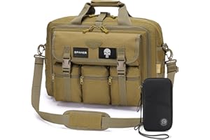 SPAHER Maletin Trabajo Hombre Maletin Bandolera para Ordenador Portátil 15.6/17 Pulgadas Bolso Portatil Maletín Ordenador Hombre Bandolera Militar Táctica Portadocumentos Bolso Trabajo