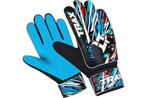 TRAX SPORTS Fußball Torwarthandschuhe für Kinder, Fußballtorwarthandschuhe Kinder mit 4mm Latex doppeltes Handgelenkstütze,starker Halt gepolsterter Handfläche