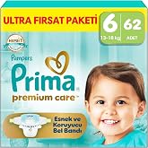 Prima Bebek Bezi Premium Care 6 Numara 62 Adet Ultra Fırsat Paketi