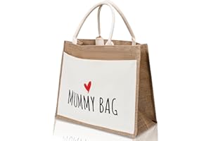 COZYINT Tasche aus Jute Stoff | Geschenk für Mutter, werdende Mama oder schwangere. Einkaufstasche groß Bast | Jute Shopper Bag | Geschenke für Mütter oder Schwangerschaft