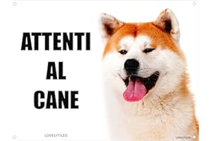 LOVELYTILES AKITA INU attenti al cane mod 2 TARGA cartello IN METALLO (20X30)