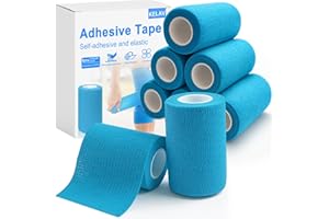 kelav 8 Rotoli Benda Elastica Bendaggio Adesiva Coesiva,Benda Elastica Autoadesiva Bende Elastiche per Bendaggio Sportivo Non Tessuto,Autoadesivo Salvapelle per Pet Vet Wrap,Mani,Piedi,Ginocchia-Blu