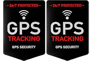 ‎YOUR DAY MATE Zestaw Naklejek "GPS TRACKING", 2 Szt, 5 x 3,5 cm, Folia Samoprzylepna, Klej Zewnętrzny, Ostrzegawcza Do Użytku Wewnątrz i Na Zewnątrz, Antykradzieżowa, Alarmowa GPS