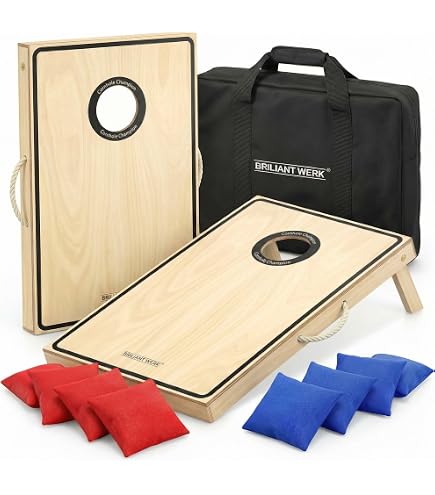 Jeu Cornhole Complet Pliable NZQXJXZ Avec 6 Sacs Et Sac De Transport - Idéal Extérieur