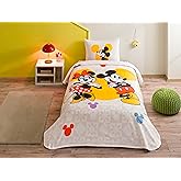 TA&Ccedil; Disney Minnie & Mickey Botanic Standart Pamuk Nevresim Takımı, Sarı, Tek Kişilik