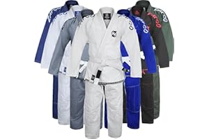 Zafco Sports Brazilian Jiu Jitsu Gi BJJ Gi für Damen und Herren Grappling Gi Uniform Kimonos leicht, sanforisiert, mit weißem Gürtel