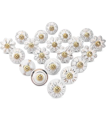 Pomelli In Ceramica Stile Zucca - Set 8 Pezzi Per Mobili Cucina/Bagno - Foto 3