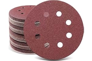 ADOTURE 90 Pcs 125mm Sanding Paper, Number of Holes 8 Sanding Sheet for Random Orbital Sanding Discs (Mixed Grits 40/60/80/100/120/150/240/320/600)