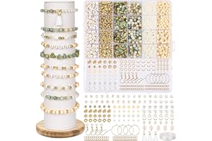 Yafane Perline per Braccialetti Kit Fai Da Te,Kit Gioielli Fai Da Te Adulti, Pietra Naturale, Adatto Ai Bambini Adulti per Gioielli Braccialetti Collane Anelli Orecchini (Multicolor A)
