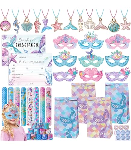 NlsqEU Meerjungfrau Party Mitgebsel Set - 12x Geschenke Für Kindergeburtstag