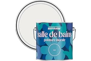 Rust-Oleum Peinture Blanche Résistante à l'eau pour Murs de Salle de Bains, Finition Mate - Fleur 2.5L