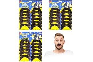FUIPVGI 36 bigotes falsos para hombre, bigote falso, bigote, bigote falso, disfraz realista y reutilizable, ideal para Halloween, cosplay, fiestas (negro)