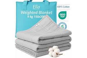 Ella Tyngdtäcke 9kg 150x200 cm- Avslappnande och lugnande filt - 7-lagers konstruktion, allergivänliga glaspärlor, mjukt och