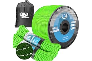 AYSTKNIET 750lb Reflective Paracord Rope 11 Strand 4mm , 31M / 62M / 152M Black / Blue / Grey / Purple / Orange, Parachute Cord with Reel, Strong Rope for Outdoor Survival Lanyard Bracelet Handle Wrap Keychain