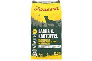 JOSERA Lachs & Kartoffel (1 x 12,5 kg) | Adult | Premium Trockenfutter für ausgewachsene Hunde | Kartoffel & Lachs als einzige tierische Proteinquelle | getreidefrei | Hundefutter| 1er Pack