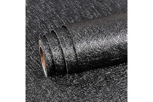 Livelynine 40CMx5M tapeta czarna tapeta ścienna sypialnia nowoczesna tapeta salon czarna folia samoprzylepna ściana zmywalna czarna tapeta na ściany przedpokoju łazienka wodoodporna