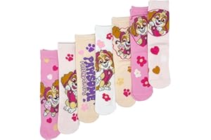 ONOMATO! Paw Patrol Lot de 7 paires de chaussettes pour enfant | 2 designs différents | 23-26, 27-30, 31-34 | Chaussettes | Skye, Everest, Liberty | Chaussettes pour enfants