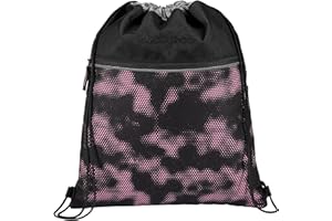 coocazoo Turnbeutel „Pink Illusion”, schwarz-pink, mit Reißverschlussfach und Kordelzug, reflektierende Elemente, Schlaufen zur Befestigung am Schulrucksack, 10 Liter, ab der 3. Klasse