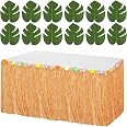 Mujiluxe Jupe De Table Hawaïenne Verte Multicolore Florale - Décoration Fête 275 X 60 Cm