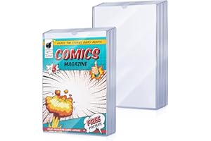 Yexiya 15 Pcs Comic Book Card Holder Comic Sleeves, 7.6 x 10.7 Inch Comic Display Case Collectors Hard Plastic Magazine Frame Storage Clear Rigid Print Protector for Plate Holder Display Picture Decor