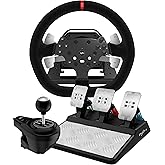 Volante Da Corsa Universale 13,6 Pollici - Pelle Scamosciata Deep Dish Con Tasto Clacson Per Simulatori - Foto 3