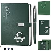 XNBTIM Personalised Notebook, A5 PU Leather Horizontal Line Diary, Laser Printed Text, Comes with a Pen, a Gift Box and a Gif