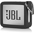 TXEsign Travel Protective Silicone Stand Up Carrying Case Compatible with JBL GO 2 Portable Bluetooth Waterproof Speaker (Black)