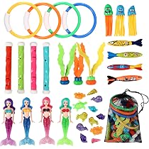 Set De Plongée BARAKYEG 27 Pièces – Anneaux, Dauphins, Créatures Marines, Sac De Rangement – Pour Piscine, Bain, Plage, 5-12 Ans