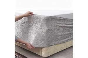 viceroy bedding BED WRAP Crushed Velvet Divan Bed Base COVER Alternative to Valance Sheet Skirt Elasticated Easy To Fit - Wraps Itself Around The Base Of Your Bed (Silver Grey, 4ft Small Double)